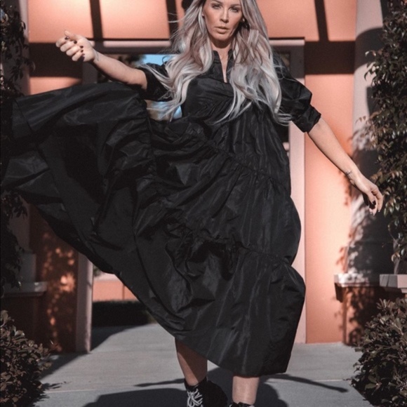 Zara Black Dress With Voluminous Sleeves NWT - Picture 2 of 16